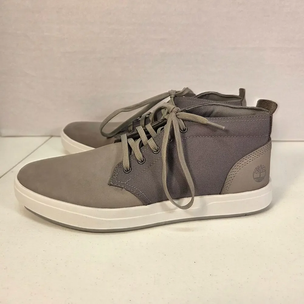 Timberland Gray Chukka Sneakers Mens 10 Nubuck Canvas Lace Up Casual Shoes NWT